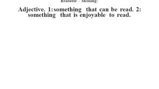 Readable definition | Readable meaning