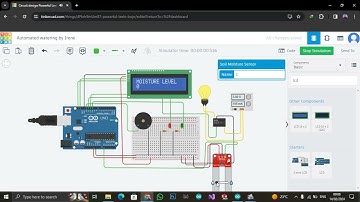 How to simulate soil moisture sensor +lcd in tinkercad