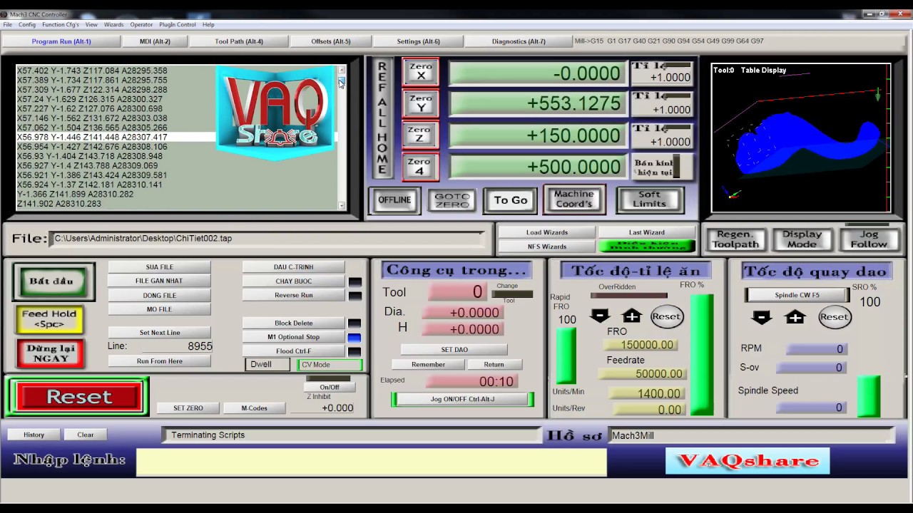 Powermill 4 axis simultaneous programming - Run the Mach3 simulator ...