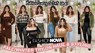 FASHION NOVA FALL/WINTER 2021 TRY ON HAUL *MIDSIZE/CURVY* + STYLING IDEAS