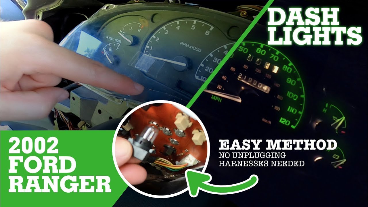 2002 Ranger Dash Lights Replacement without Unplugging Harnesses - YouTube