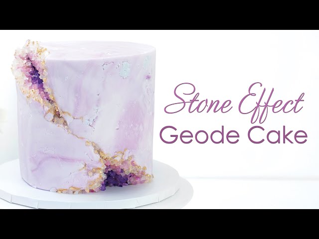 Geode Cake with a Stone Marble Fondant Effect - Cake Decorating Tutorial