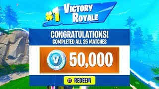 what happens after 25 matches of solo showdown played fortnite v bucks - fortnite victory royale rewards