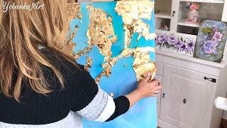 Arte abstracto con pan de oro: ¡Sorprende a todos!/ Tecnica mixta