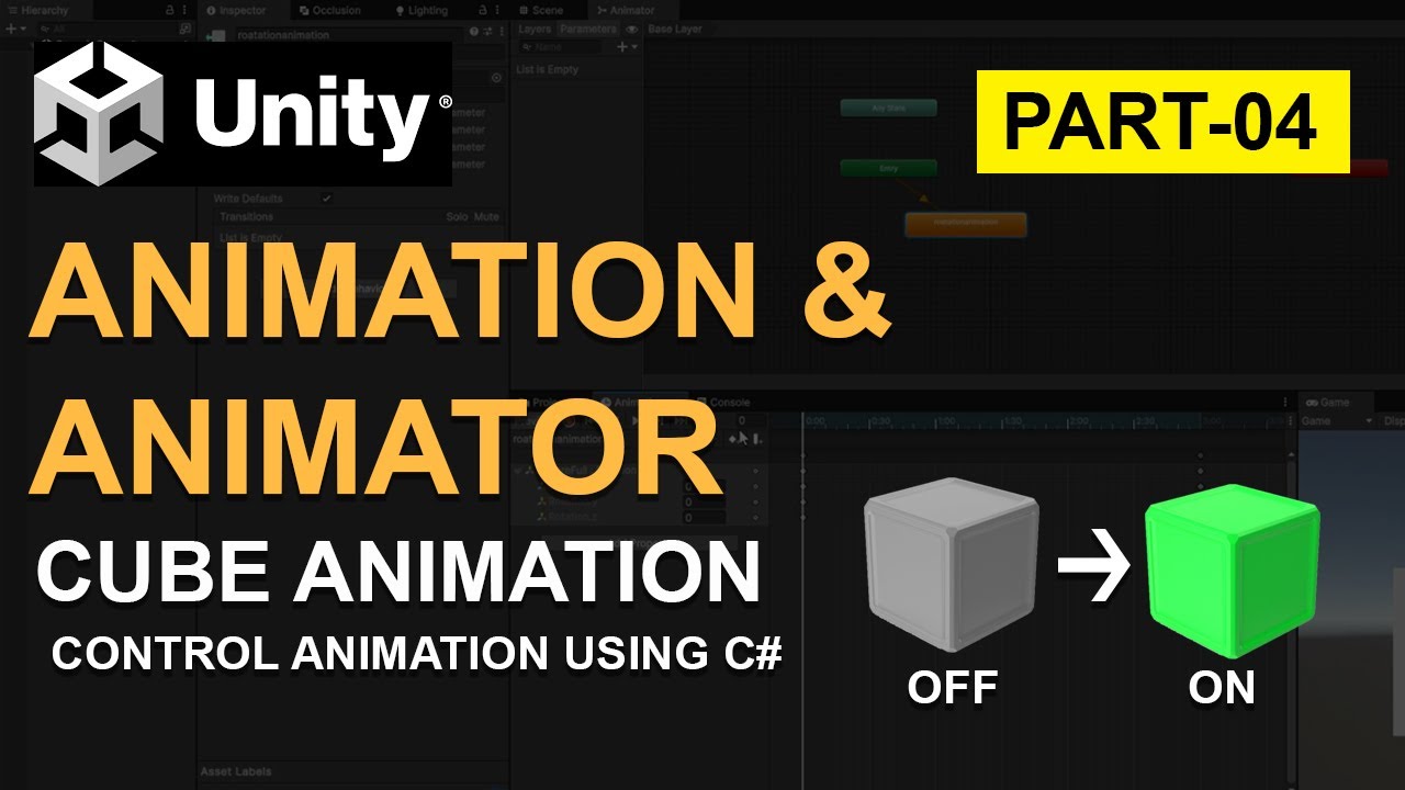 👉 Unity Animator Tutorial | Part 4 | Control Animations with Script (Bool Parameter) (Hindi)