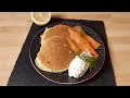 Pancakes aux herbes fraîches, saumon fumé et crème fouettée au citron #242