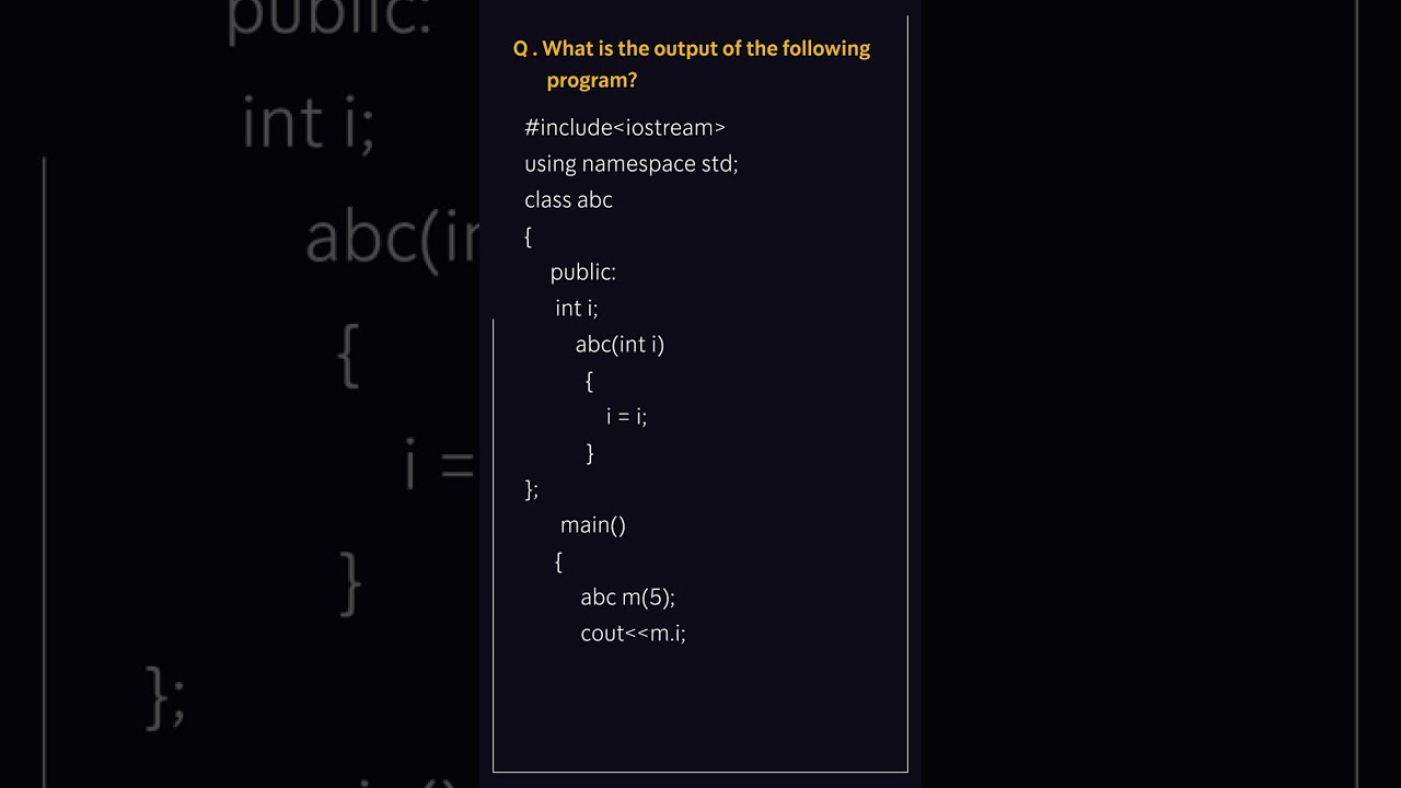 What Is The Output Of Following Program 