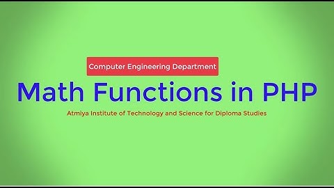 Math Functions in PHP with Bhumika Zalavadia