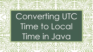 Converting UTC Time to Local Time in Java