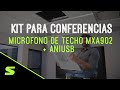Kit para conferencias Shure | Micrófono + Altavoz de techo Integrado MXA902 + ANIUSB