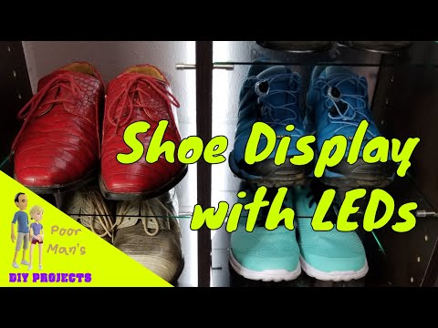Video: Poor Man's DIY: Wall Mounted Shoe Display Rack With LEDs