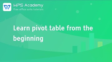 [WPS Academy] 1.6.3 Excel:Learn pivot table from the beginning