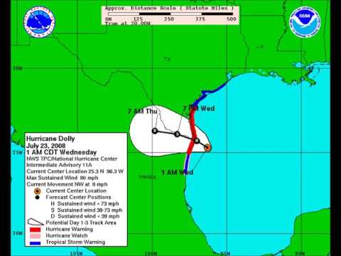 Hurricane Dolly (2008) NHC Forecast Cone Advisory's .