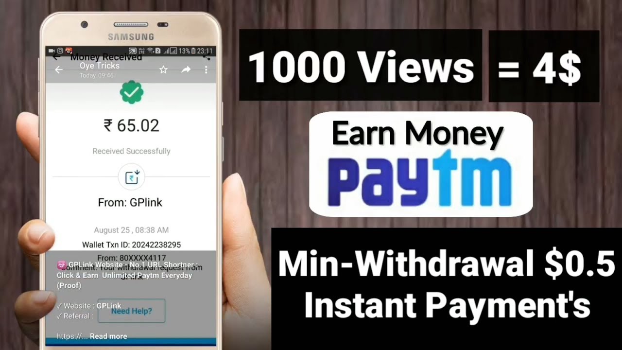 Earn $100 Daily Copy Paste Work GPlink | India's Highest Payout Website