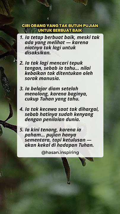 CIRI ORANG YANG TAK BUTUH PUJIAN #motivasi #inspirasi #semangathidup #inspirasihidup #shortvideo