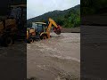 Jcb help farmers crossing the village river  very dangerous