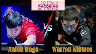 ANTON RAGA VS WARREN KIAMCO | JINKEE PACQUIAO 2024 INT'L 10BALL OPEN #billiards #10ball #tournament