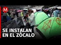 Maestros de la CNTE llegan al Zócalo; instalan campamento