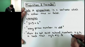 Fundamentals of Mathematics - Lecture 01: Propositions and Formulas