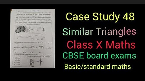 Case Study 48 | Class X Maths | Similar triangles | CBSE board exams 2021 | Basic/standard maths