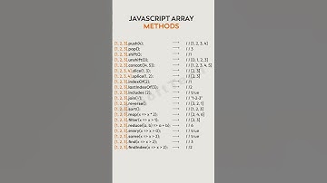 JavaScript Array methods #array #javascript #javascripttutorial #webdevelopment #programming #shorts
