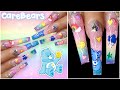 CareBear Nails💖JELLY Rainbow Coffin Ombre Bling Nails