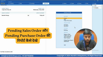 Pending Orders Report in TallyPrime | Pending Sales Order & Purchase Order Outstanding Report
