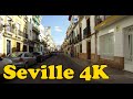 Walk around Seville Spain 4K. Maestranza - Triana - Plaza de España.