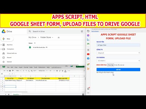 Apps Script Google sheet Form, Upload Files to Drive Google