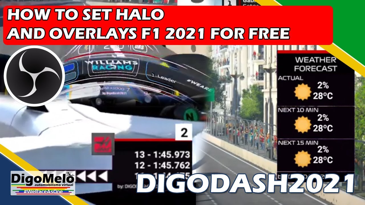 How to use Halo and other OBS overlays for free in F1 2021 broadcasts and narrations.