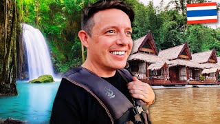 a PERFECT day in KANCHANABURI 🏞️ Erawan Waterfall + Floating Hotel