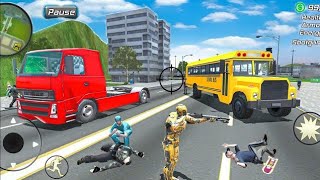 Super Steel Iron Robot Gangster Vegas Town Simulator Drive Monster Truck #2 - Android Gameplay screenshot 5