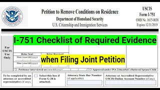 I-751 LIST OF SUPPORTING DOCUMENTS|| I-751 packet checklist