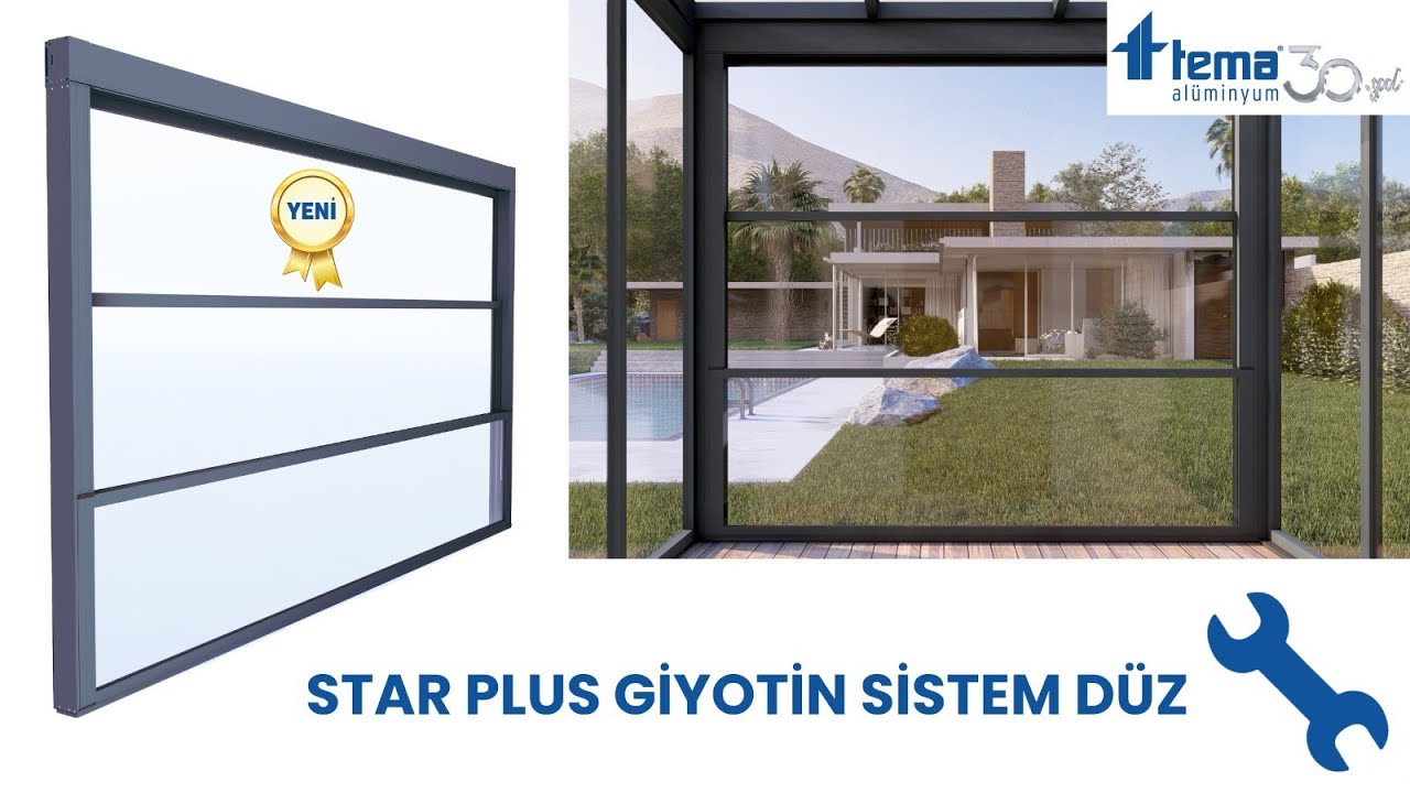TEMA ALÜMİNYUM SAN. - GİYOTİN SİSTEM DÜZ STAR PLUS MONTAJ DETAYI - www.temaaluminyum.com.tr