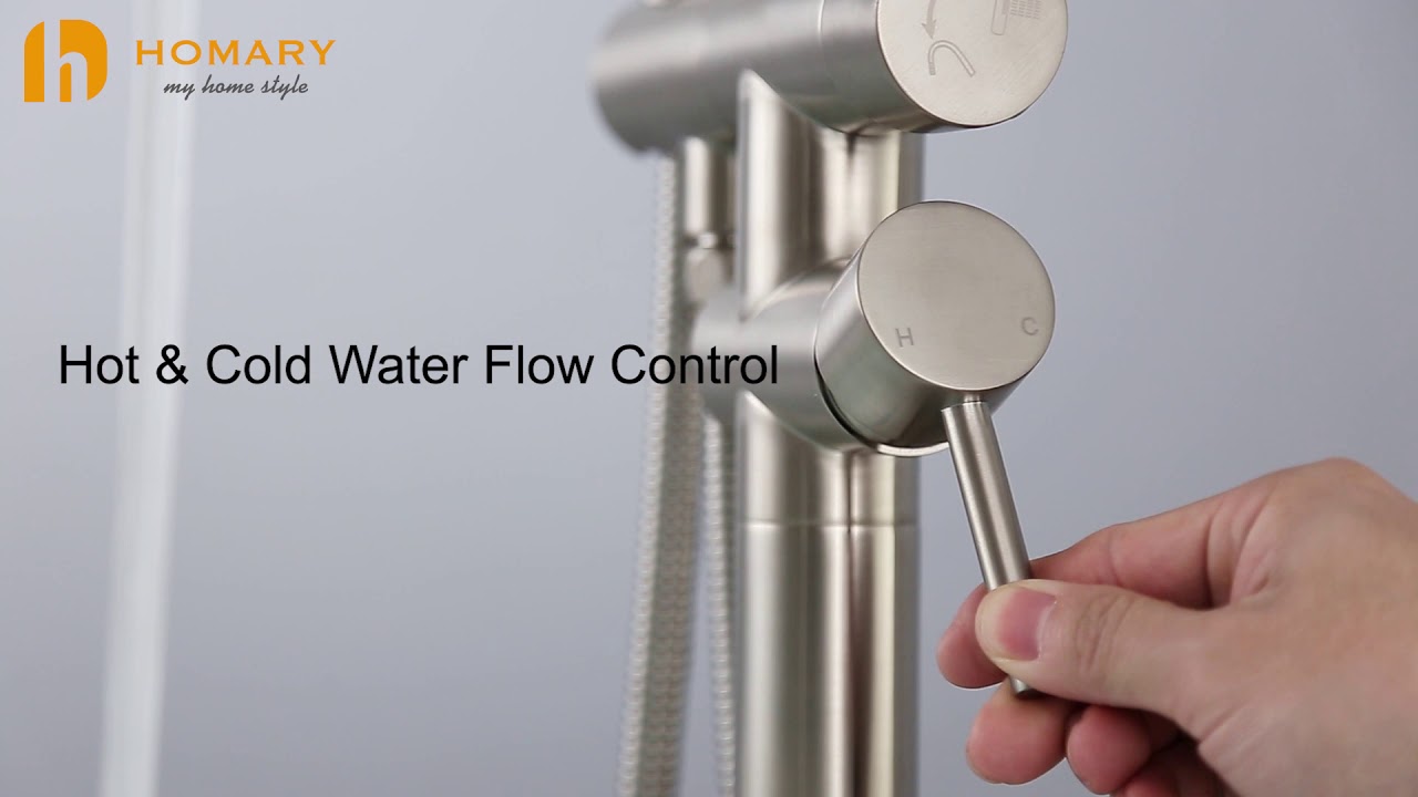 Brewst Modern Brushed Nickel Freestanding Bathtub Faucet Hand Shower with High-arc Spout Review