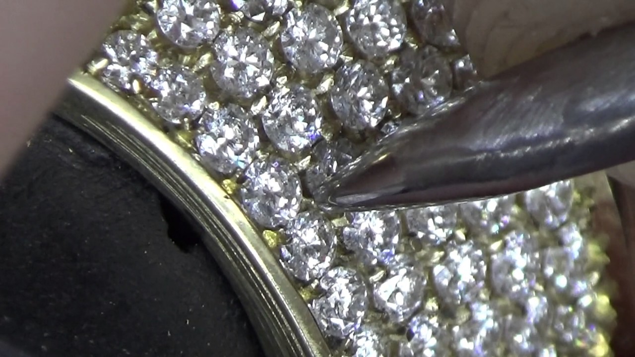 186 Diamond setting Yellow Gold Micro Pavé Overlay ring 1,30mm stones van dooren diamonds