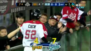 20130323 CPBL 陳金鋒兩分全壘打 7局下