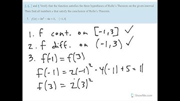 Math 2413 - Calculus 1 - Section 4.2 Examples - Mean Value Theorem