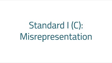CFA exam, Ethics: Misrepresentation & Misconduct
