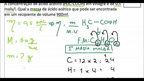 Como calcular a massa molar do ácido?