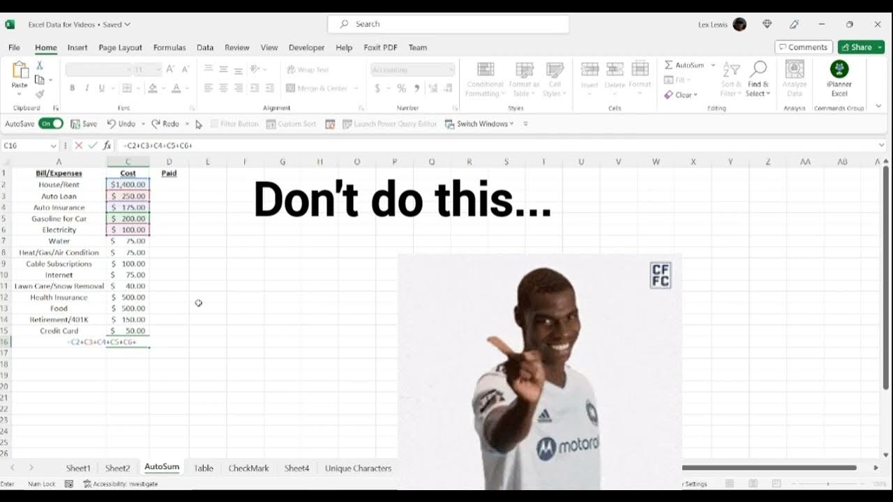 making-excel-easier-using-the-autosum-button-in-the-ribbon-youtube