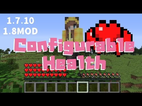 Mod紹介 体力を増やせるmod1 7 10 1 8 Minecraft Configurable Health Youtube