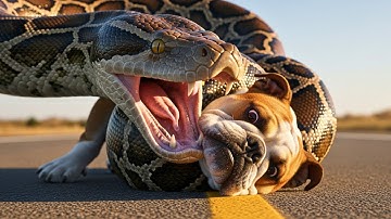 Heroic Rescue Team Saves Helpless Bulldog from Giant Python Attack | Heartwarming Animal Rescue