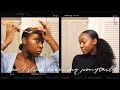 &#39;EVERYDAY&#39; SLICK DOWN PONYTAIL ON NATURAL TYPE 4 HAIR |  w/ HerGivenHair clip ins *not sponsored*