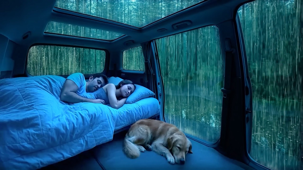 Уютный дождь с громом в машине ⛈️ Звуки дождя ASMR для глубокого сна