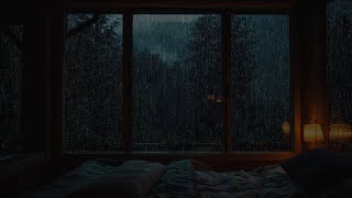 Night Rain on Window and Forest Sounds for Sleep Aid  Sleep Music  Sounds Bring A Good Sleep