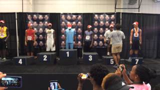 Brian Herron receiving gold medal - 400m 13-14 boys 2014 USATF Jr. Olympics