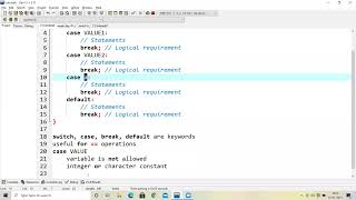 Switch (Part 2): Lecture 29 - C Programming Language (In Hindi)