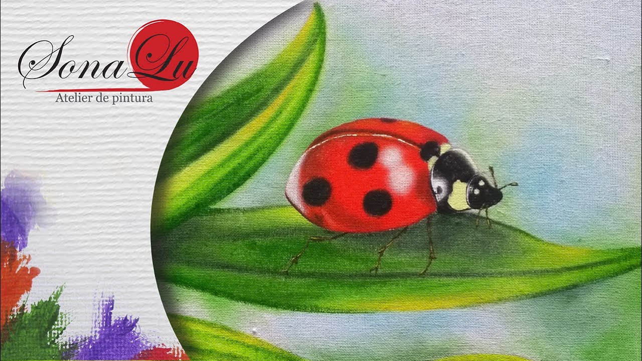 Aula 747 - Joaninha na Folha em Pano de Prato