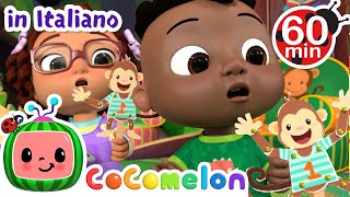 Le scimmiette sul letto | 🍉 COCOMELON Italiano - Karaoke per bambini